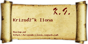 Krizsák Ilona névjegykártya