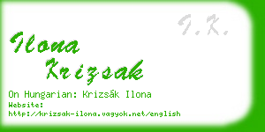 ilona krizsak business card